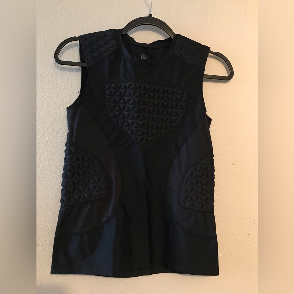 Women's Black Protective Muscle Tee - Padded Performance Tank
